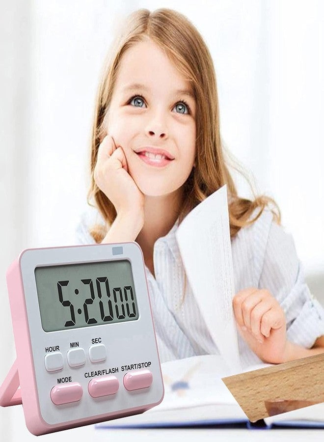 Nathgra Multi-Function Electronic Alarm Clock Timer with Flashing Light,Dual-Purpose Stopwatch time Management Reminds,Learning Cooking Countdown, Laboratory Timer (Pink) - Image 5